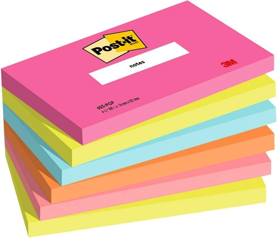 3M Post-it Notes 655-6-POP, 127 x