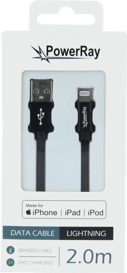 PowerRay PR-DCUL200TBK MFi sertificēts USB-A uz