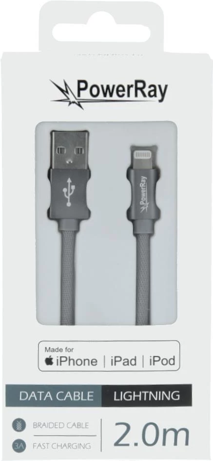 PowerRay PR-DCUL200TGY MFi sertificēts USB-A uz