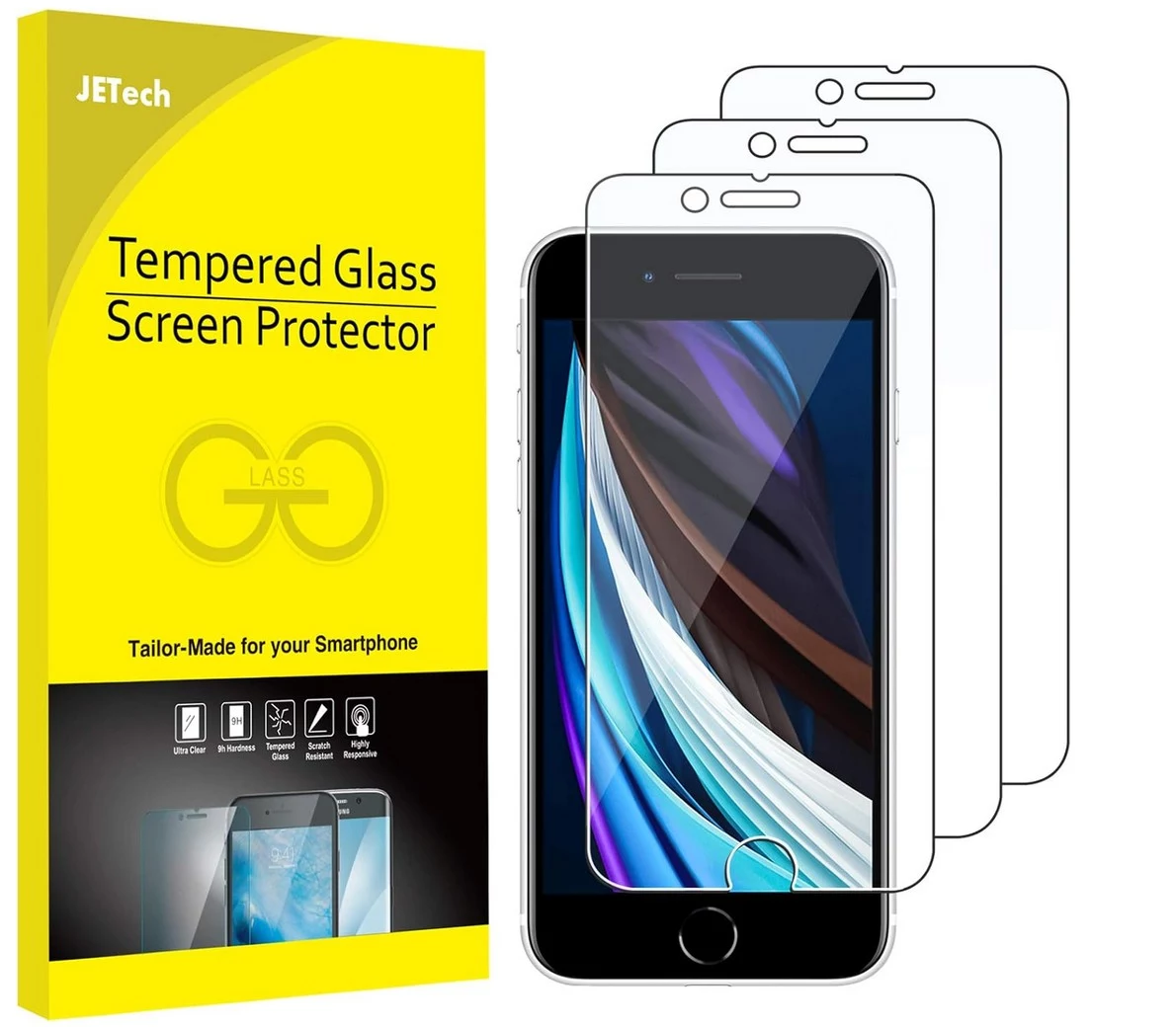 JETech rūdītā stikla ekrāna aizsargs iPhone