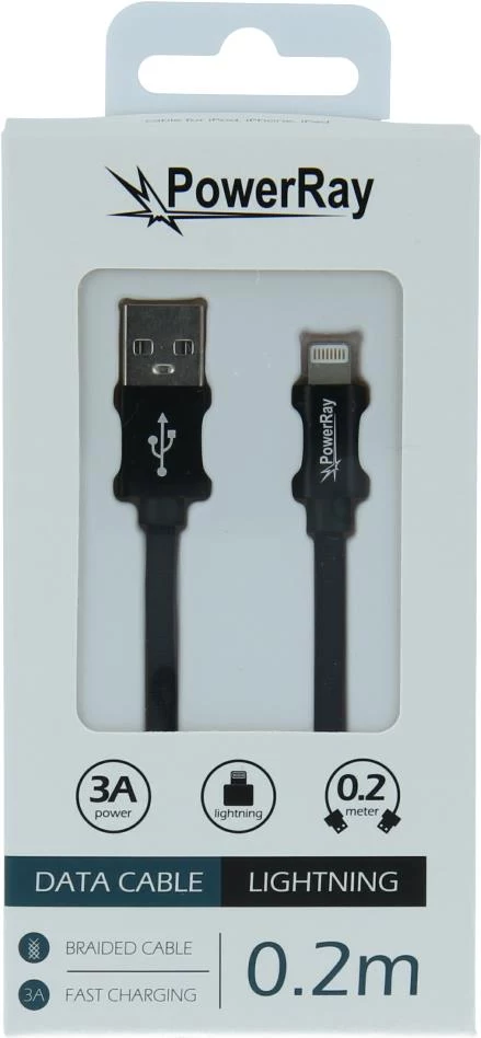 PowerRay USB-A uz Lightning datu/uzlādes kabelis