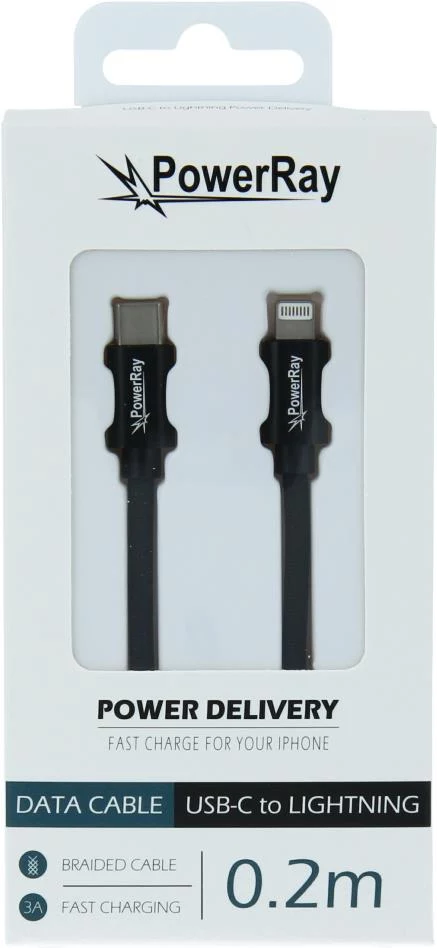 PowerRay PR-DCCL020TBK USB-C uz Lightning datu