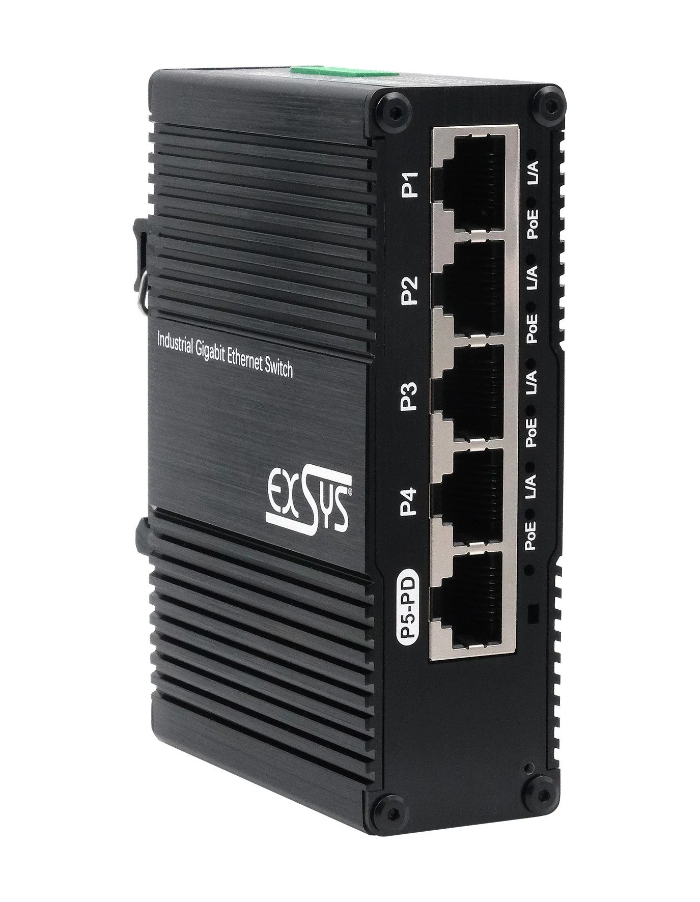 EXSYS Mini 5-portu Ethernet PoE caurlaides