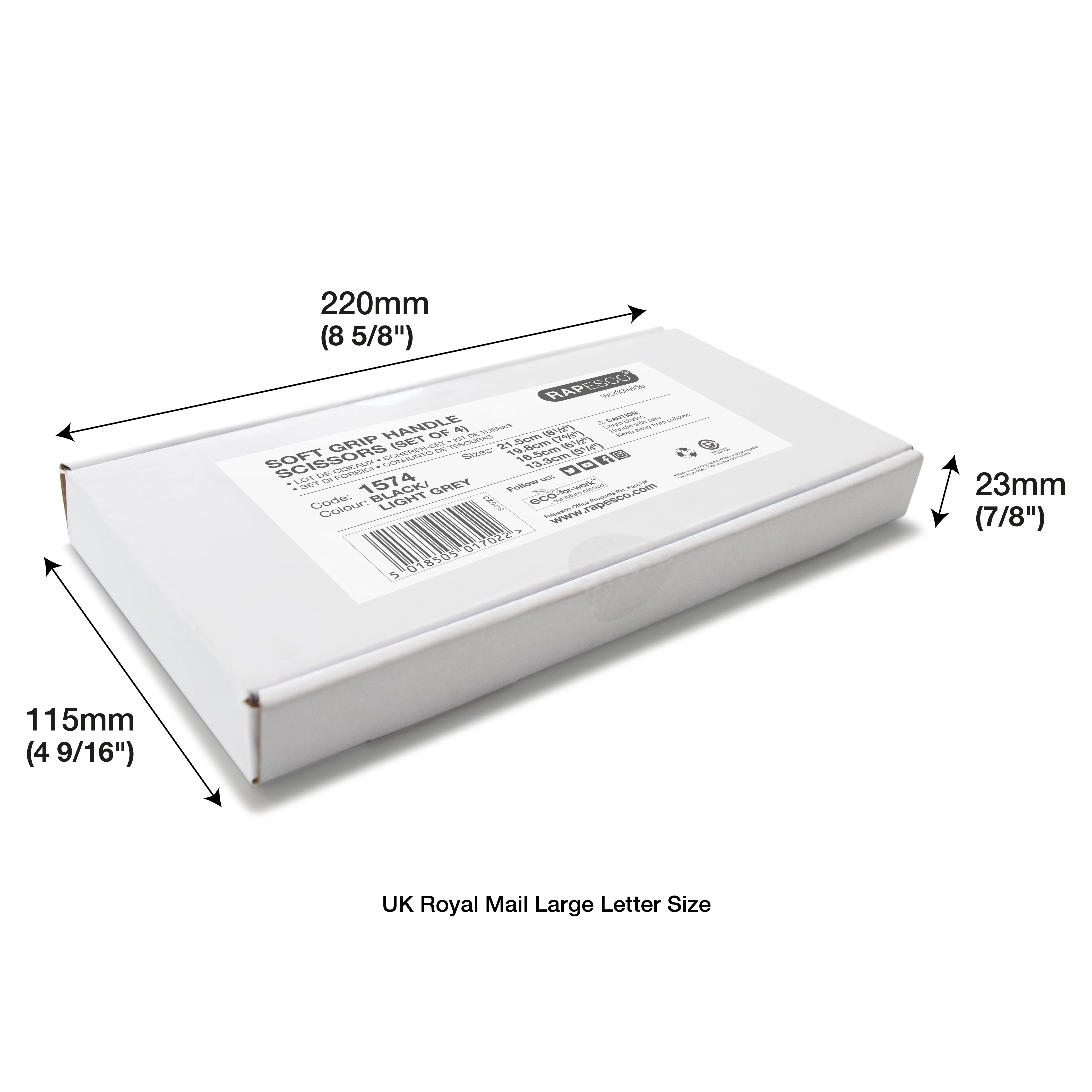Rapesco Soft Grip šķēru komplekts, 4