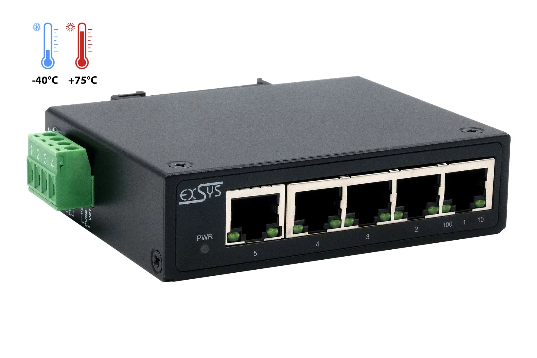 EXSYS 5 portu industriālais Ethernet komutators