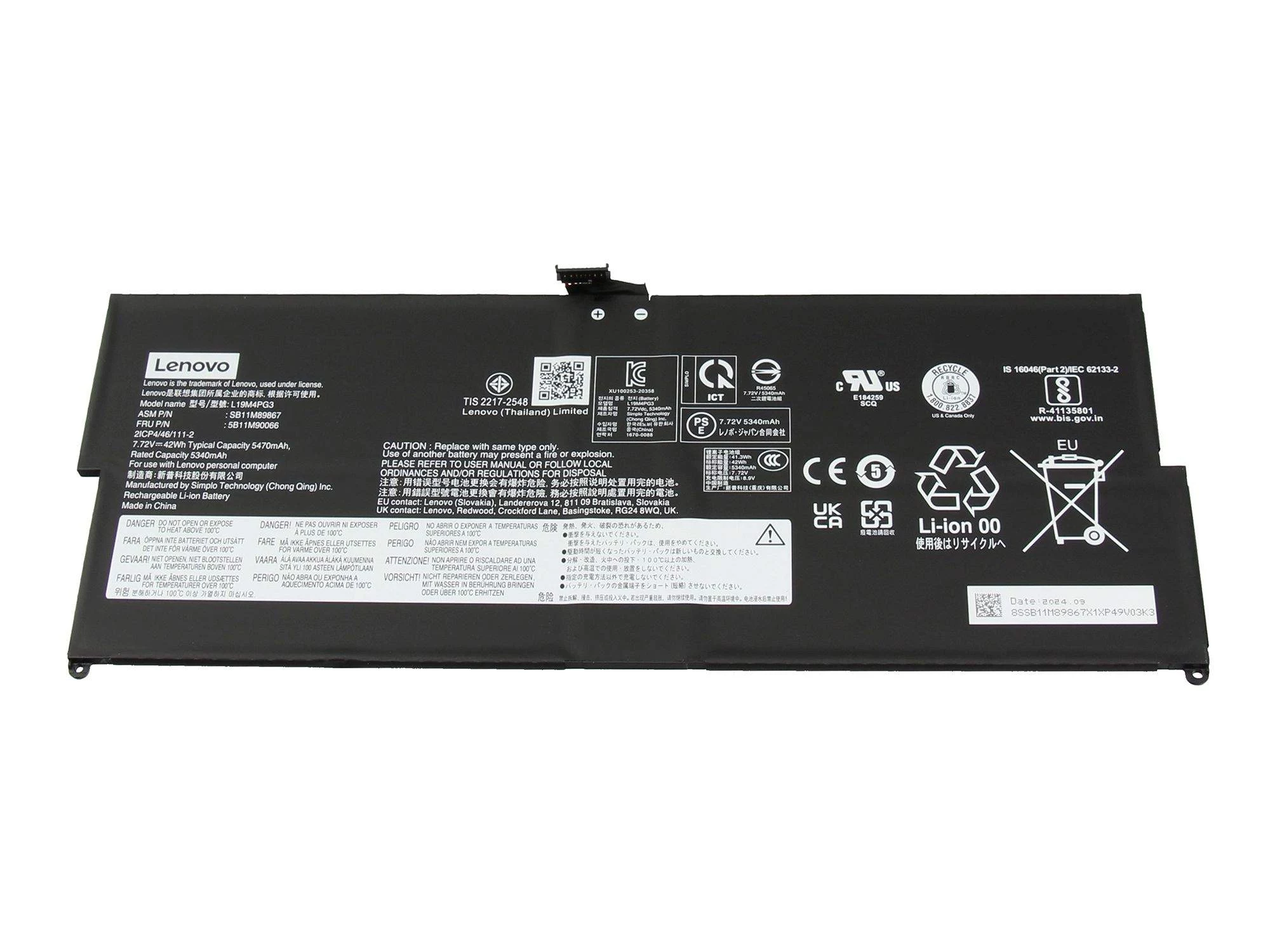 Lenovo 5B11M90066 iekšējais 4 šūnu 42Wh