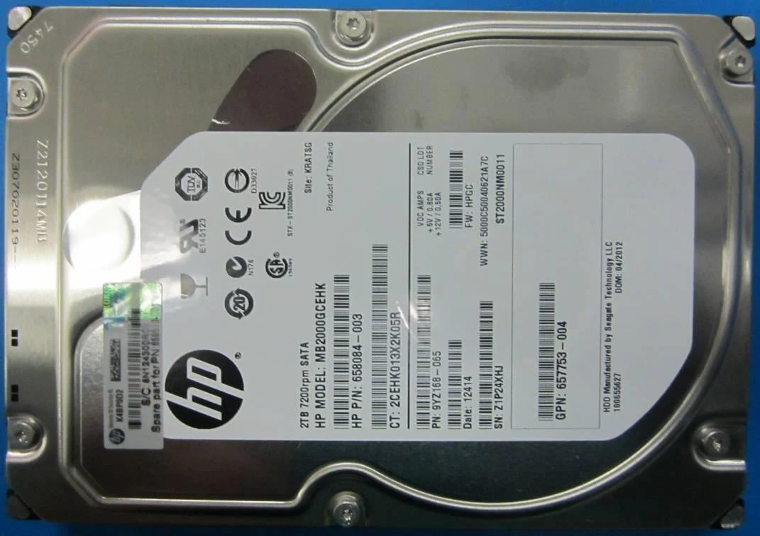 HP Enterprise 2TB 7.2K RPM