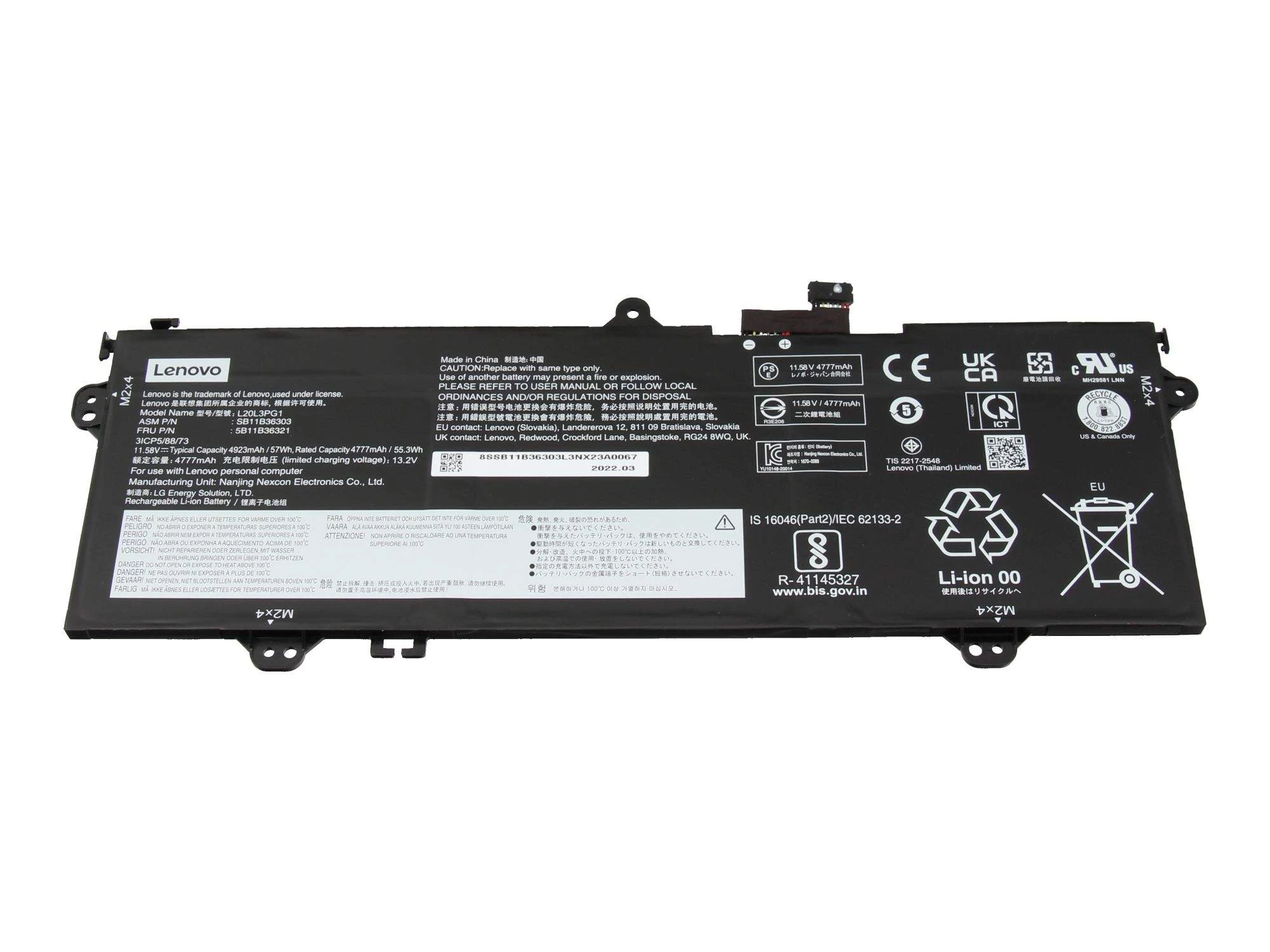 Lenovo 14e Gen2 Chromebook akumulators L20D3PG1