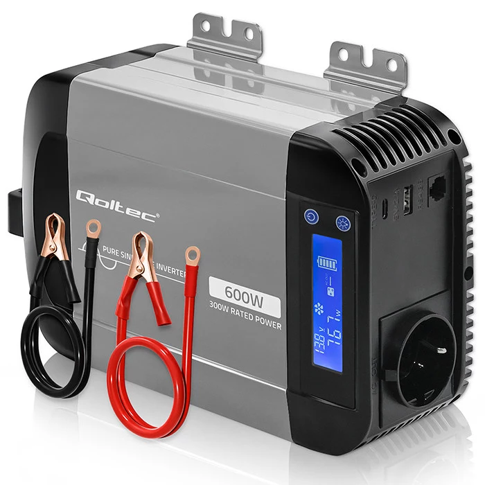 Qoltec tīrā sinusoidālā sprieguma invertors 12V