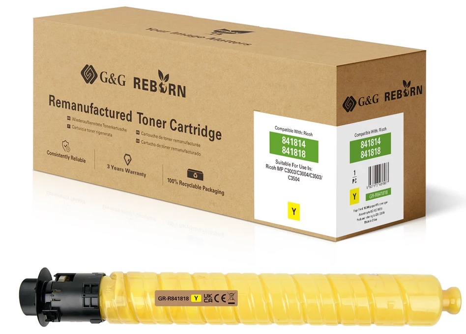 G&G saderīgs dzeltenais tonera kārtridžs Ricoh
