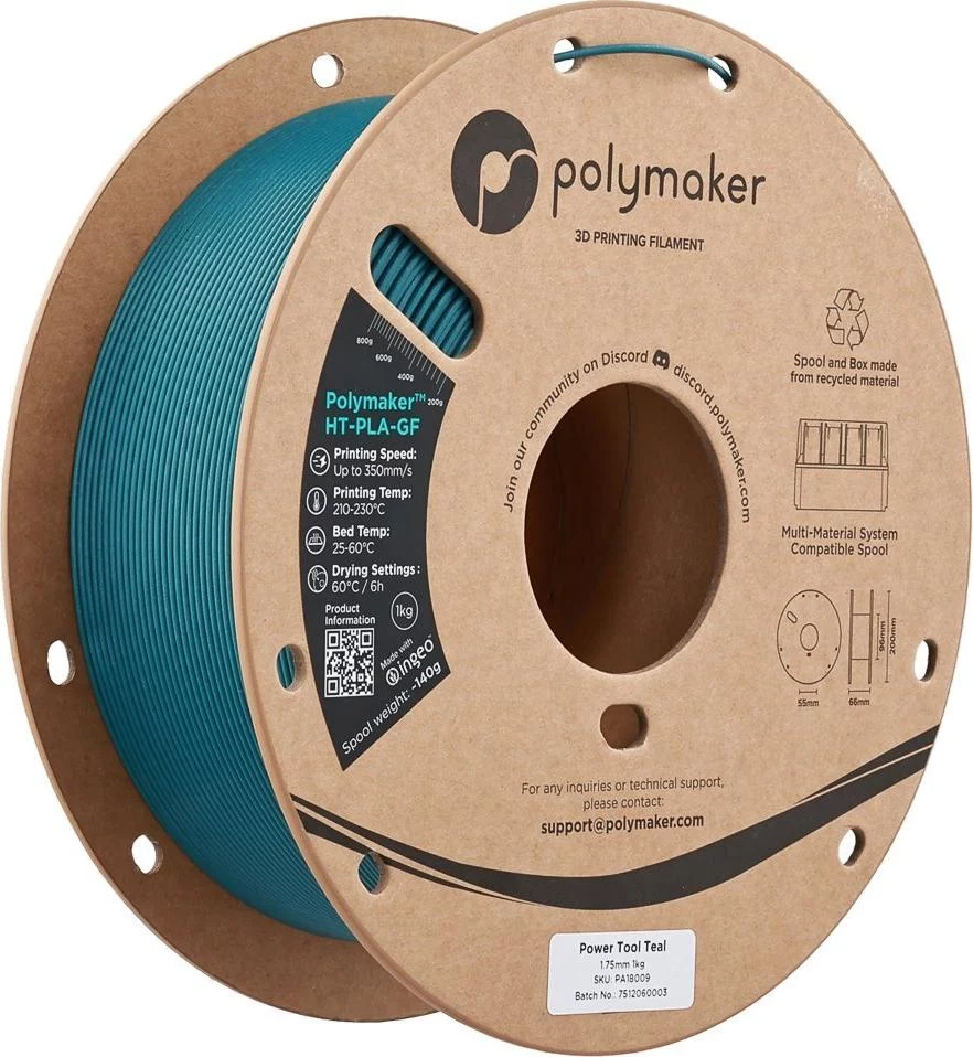 Polymaker HT-PLA-GF stikla šķiedras pastiprināts PLA