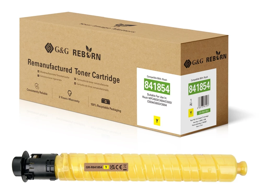 G&G saderīga toņa kasetne dzeltena Ricoh