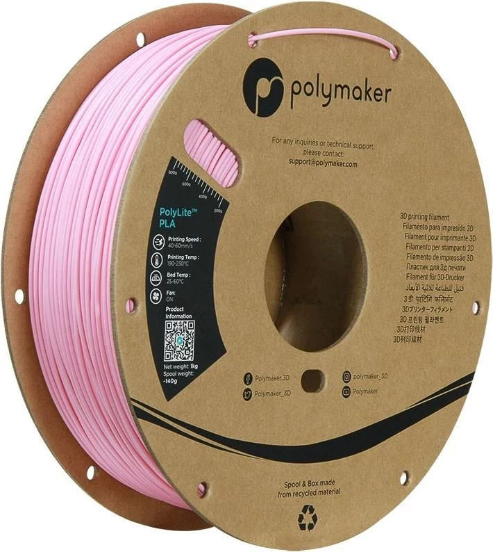 Polymaker PolyLite PLA 1,75mm rozā