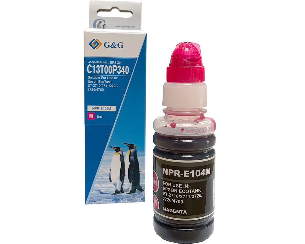 G&G EcoTank tintes pudele fuksijas krāsā