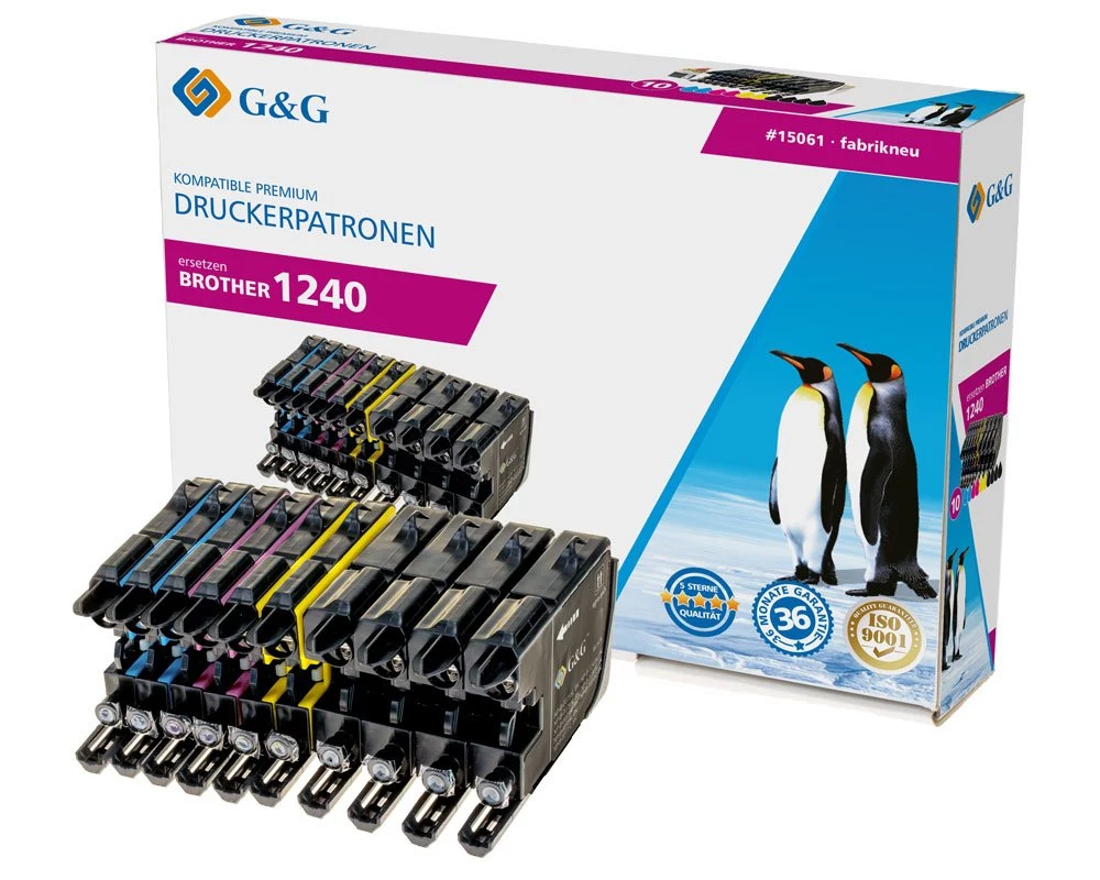 G&G saderīgu tintes kasetņu komplekts melna