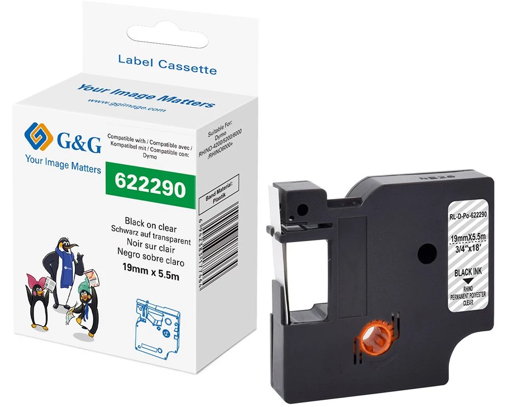 G&G Poliestera marķēšanas lentes kasetne caurspīdīga