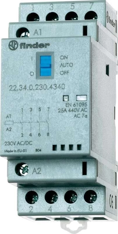 Finder modulārais kontaktors 230V AC/DC 4NO