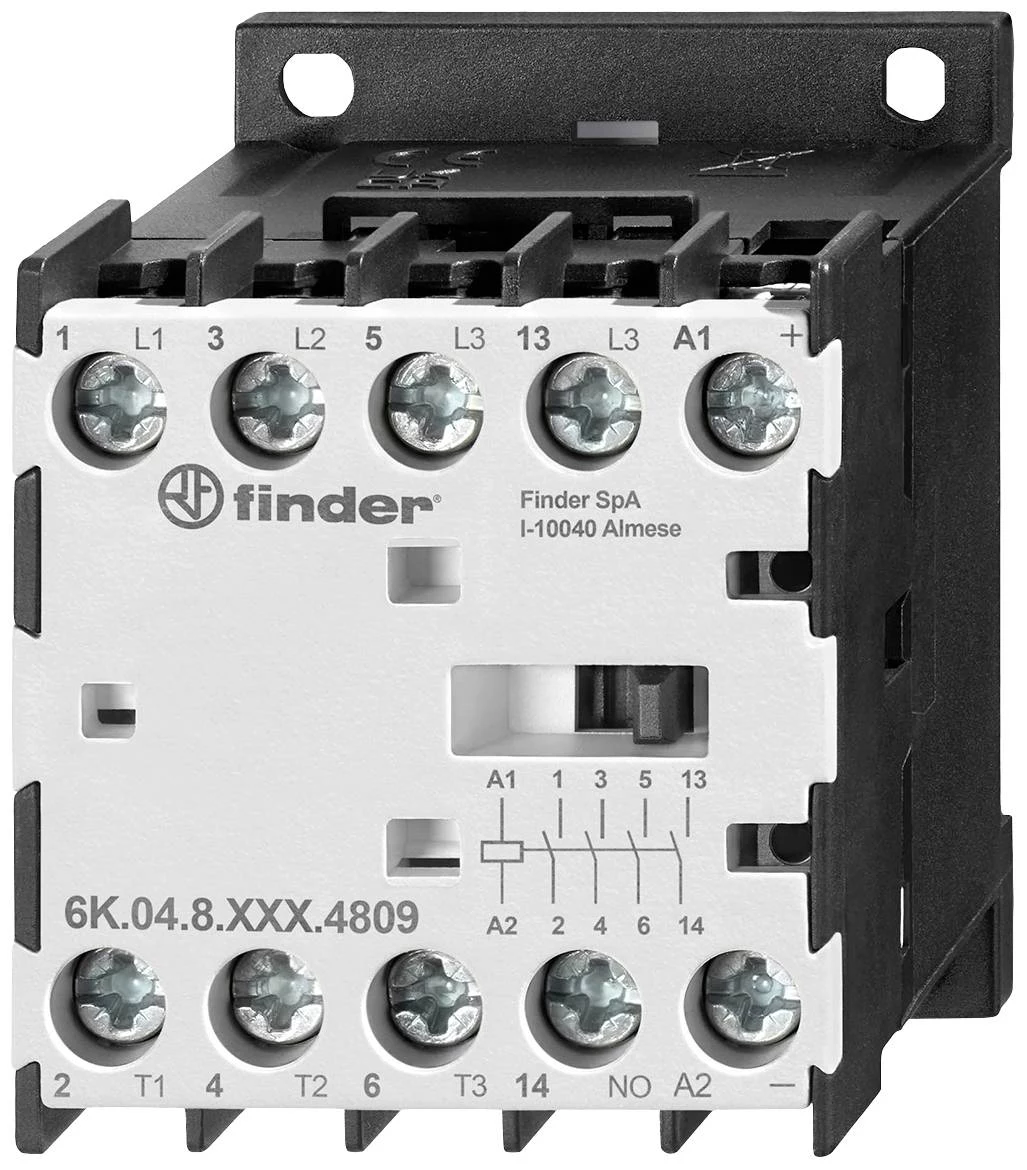 Finder Mini industriālais kontaktors 4kW, spole