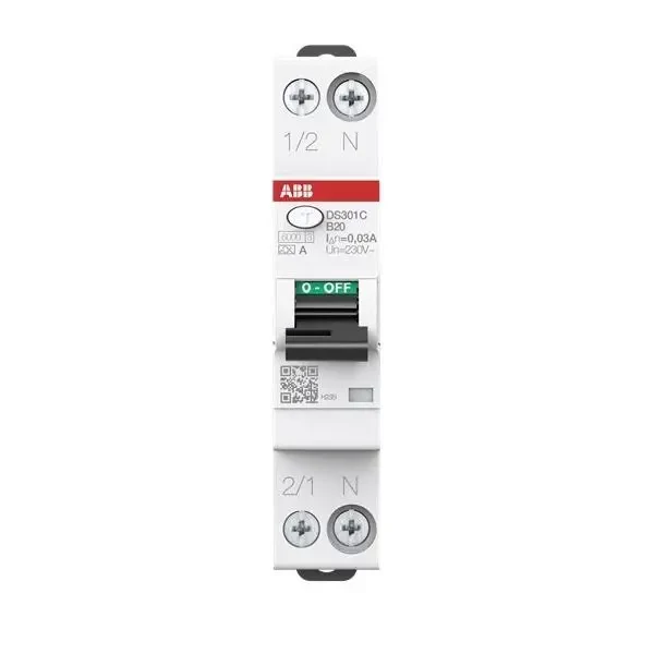 ABB DS301CA-B20/0.03 RCBO, 1P+N, 20