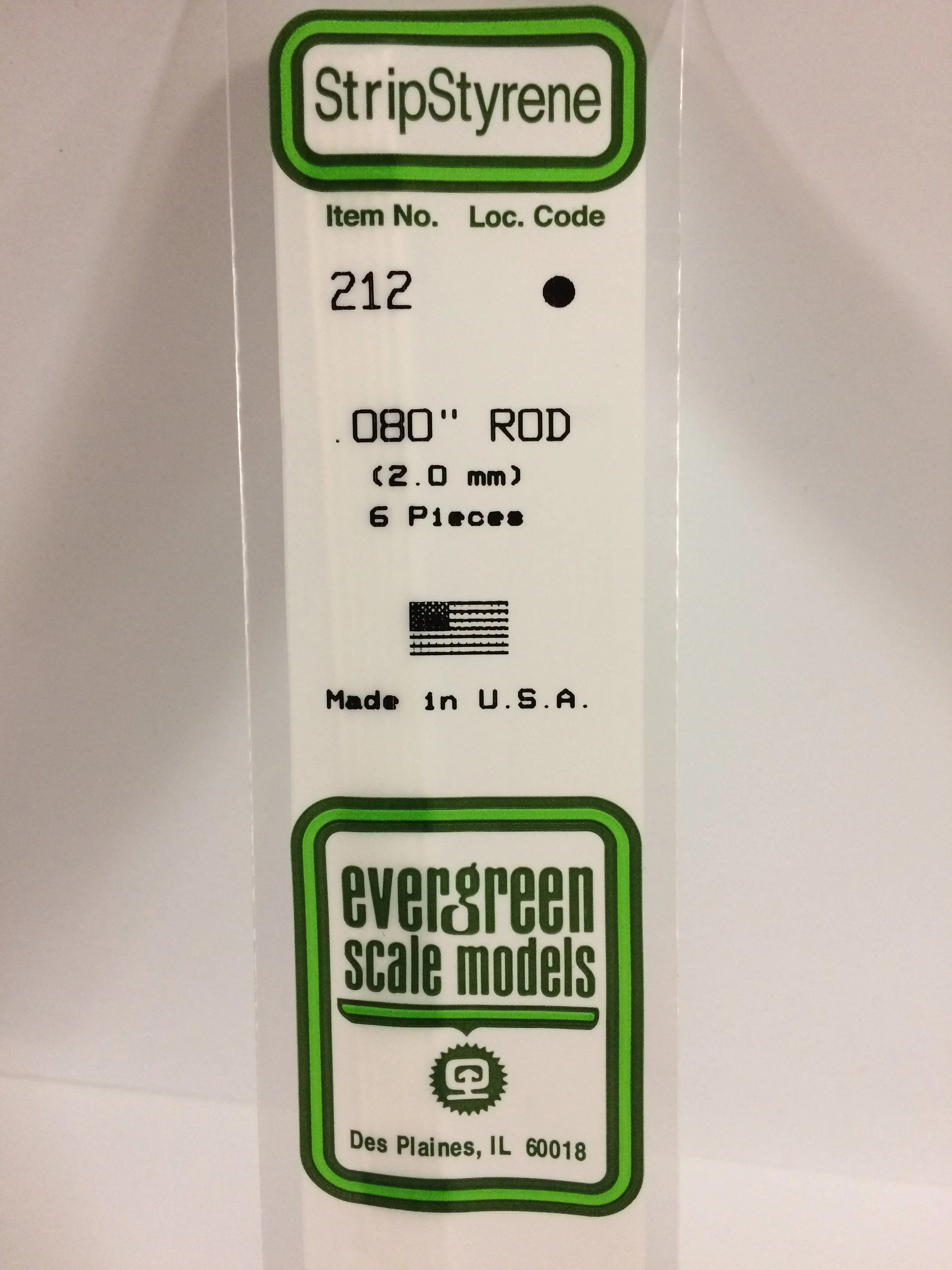 Evergreen 212 polistirola stienis 2 mm