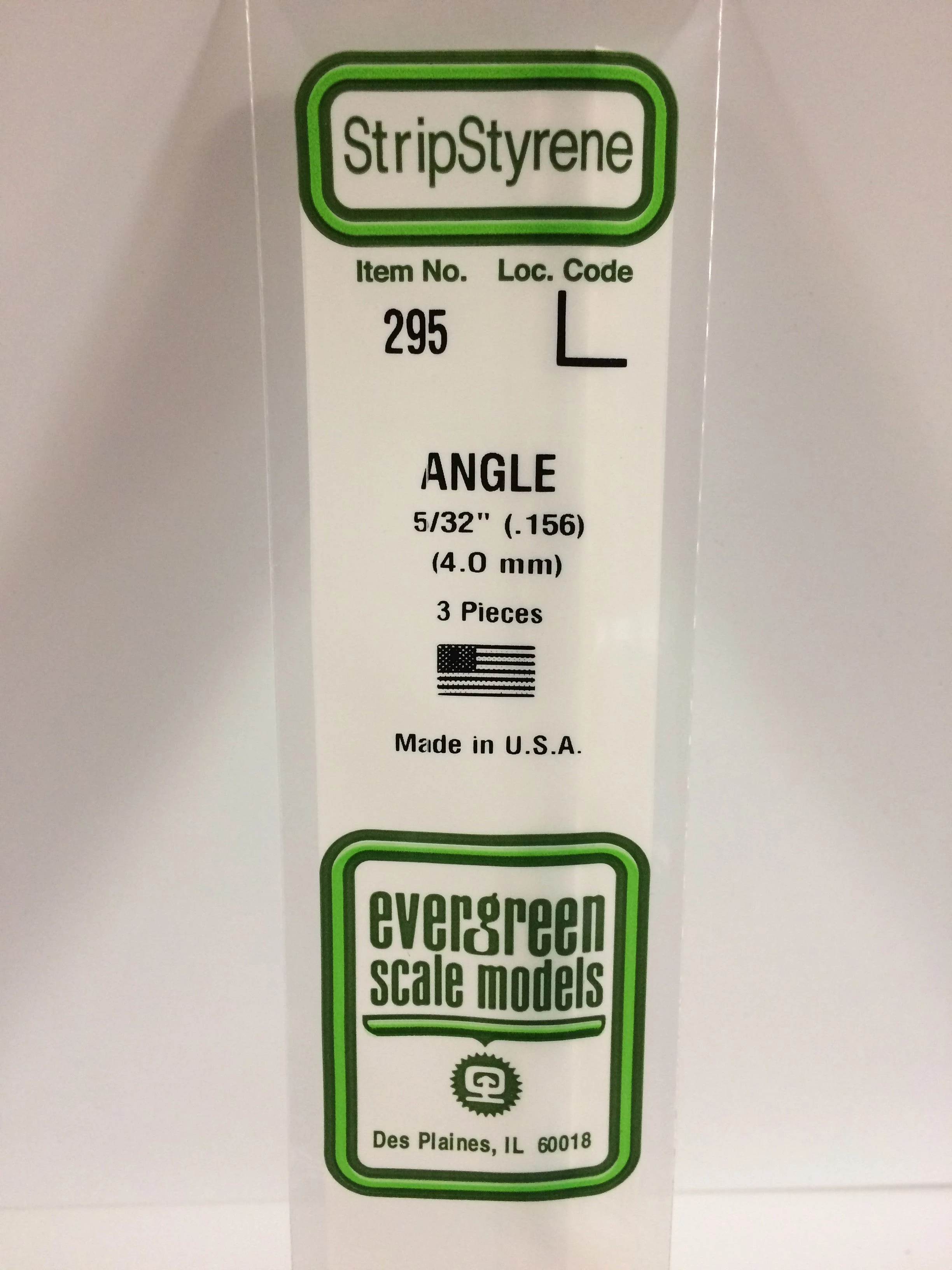 Evergreen polistirola L-profils 350 x 4