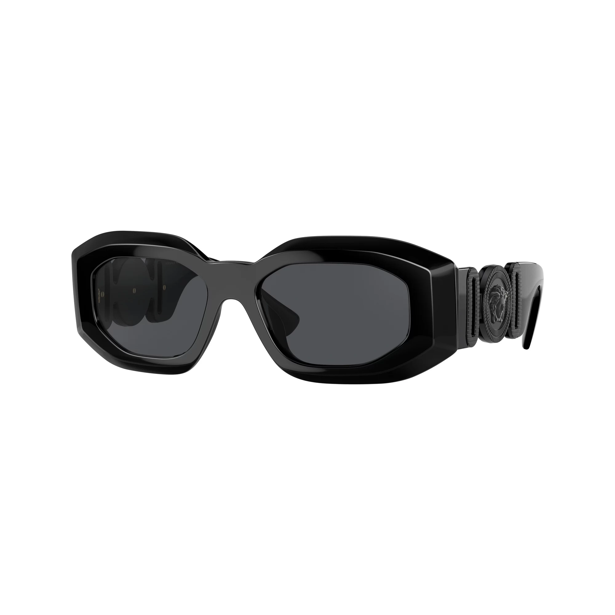 Versace VE4425U536087 vīriešu taisnstūra saulesbrilles, caurspīdīgi