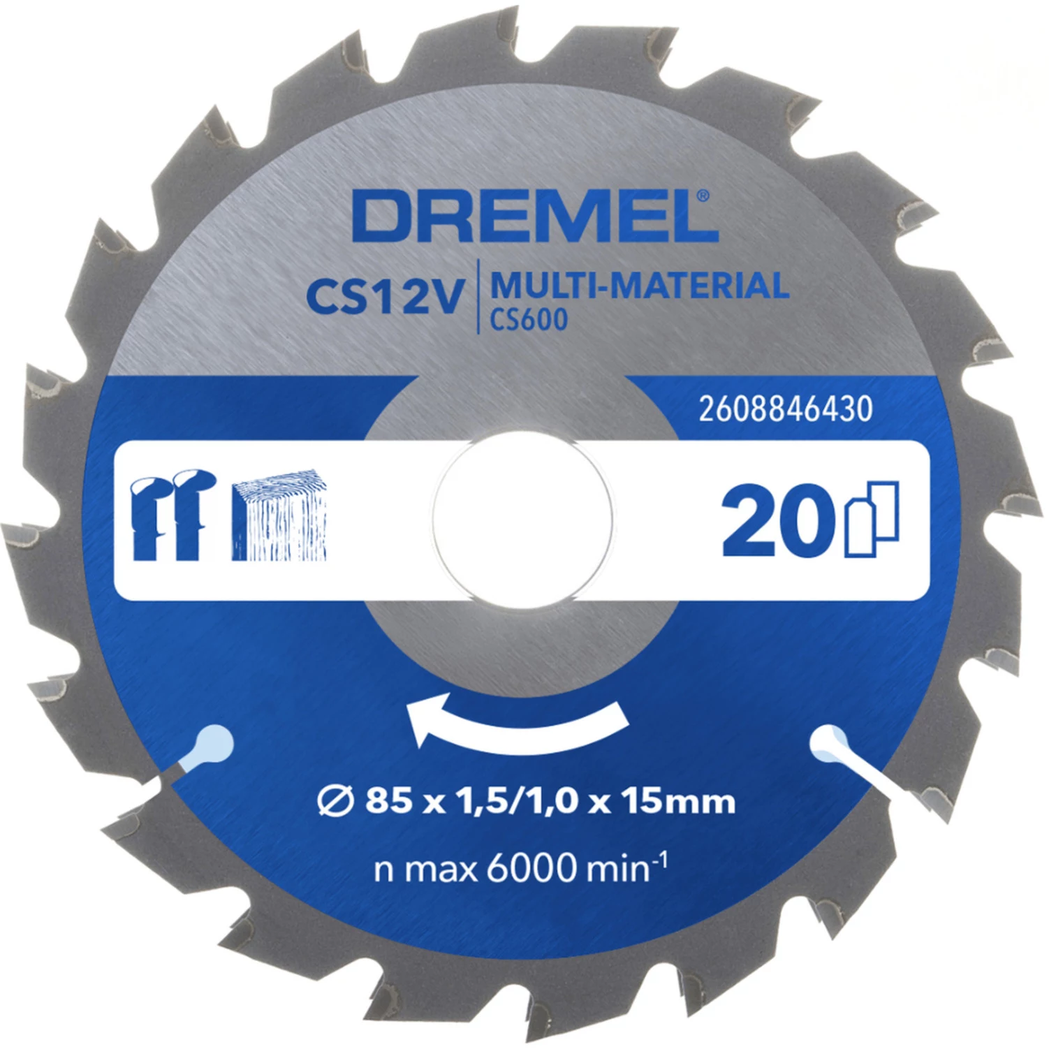 Dremel CS600 daudzmaterialu ripzāģa asmens 85mm