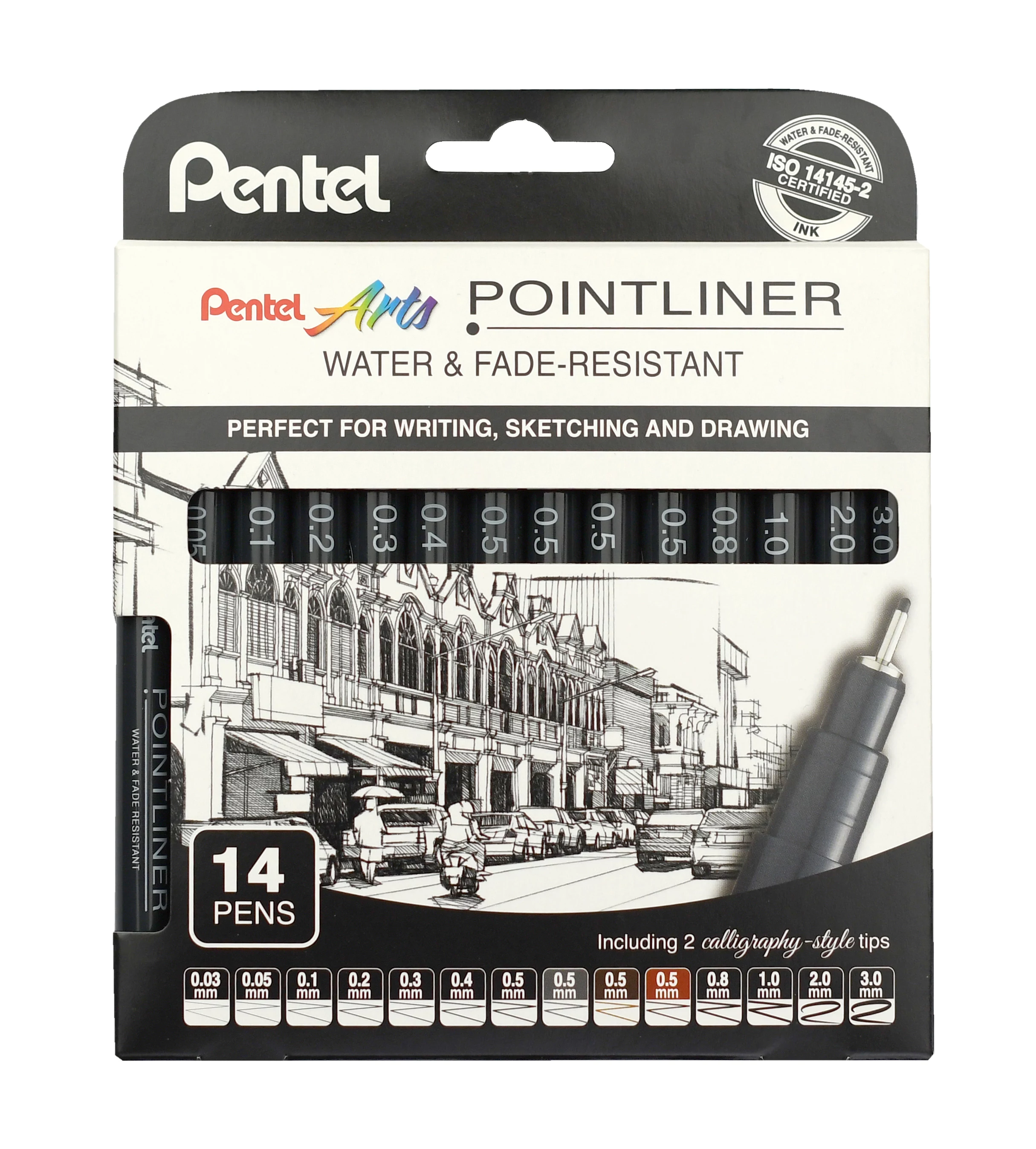 Pentel Arts Pointliner permanento finelineru komplekts