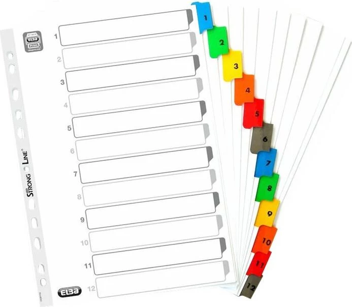 ELBA Mylar kartona atdalītāji, ciparu 1-12