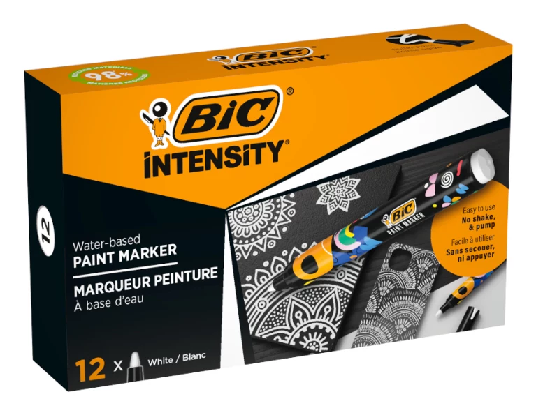BIC Intensity pastāvīgais marķieris, balts, apaļš