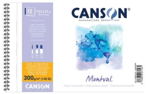 Canson Montval A4 akvareļu bloks, 300