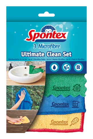 Spontex Ultimate Clean mikrošķiedras lupatas, 3