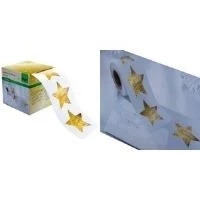 SIGEL Ziemassvētku zvaigžņu uzlīmes, zelta apdruka