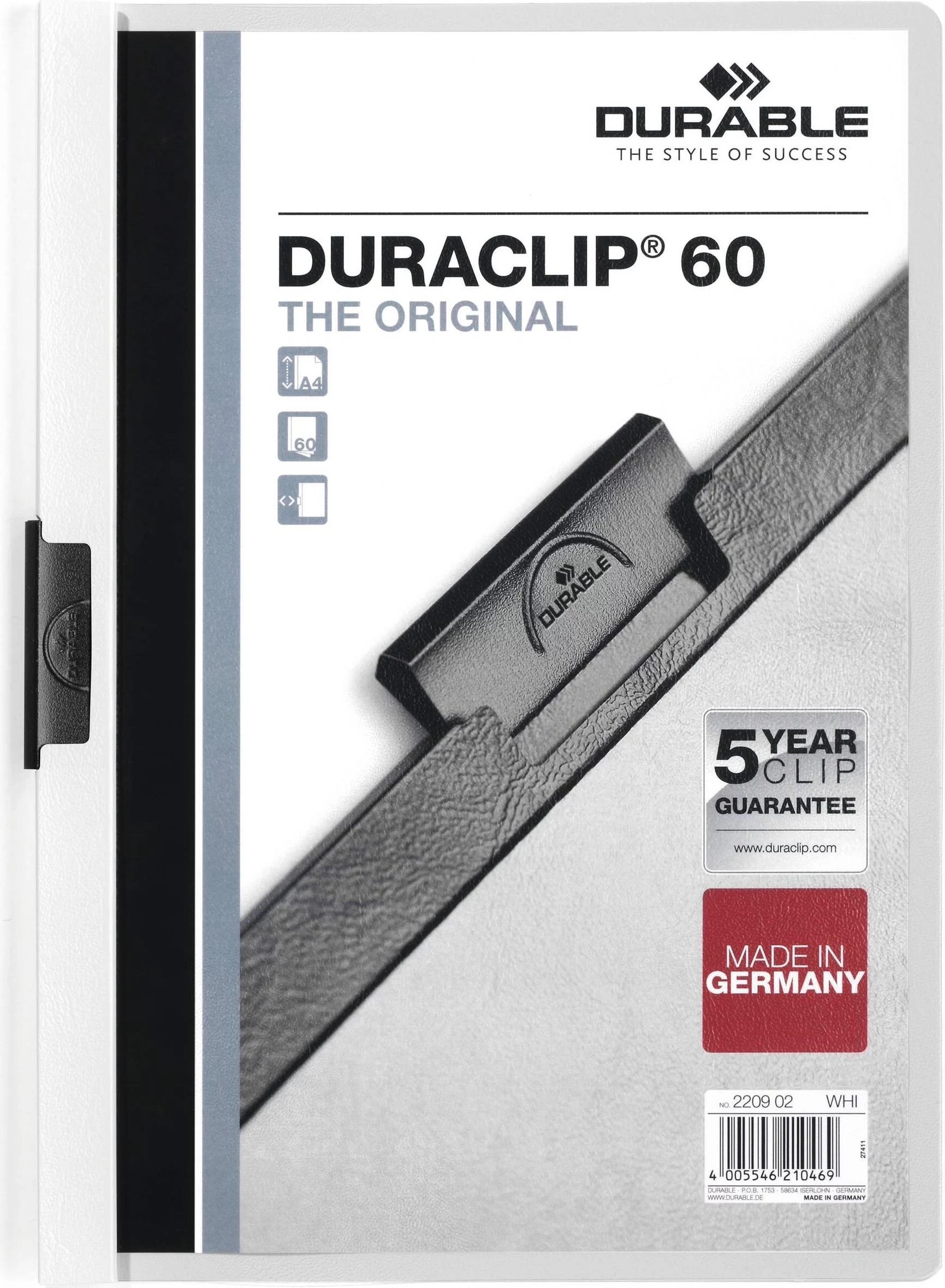 DURABLE DURACLIP 60 A4 dokumentu mape