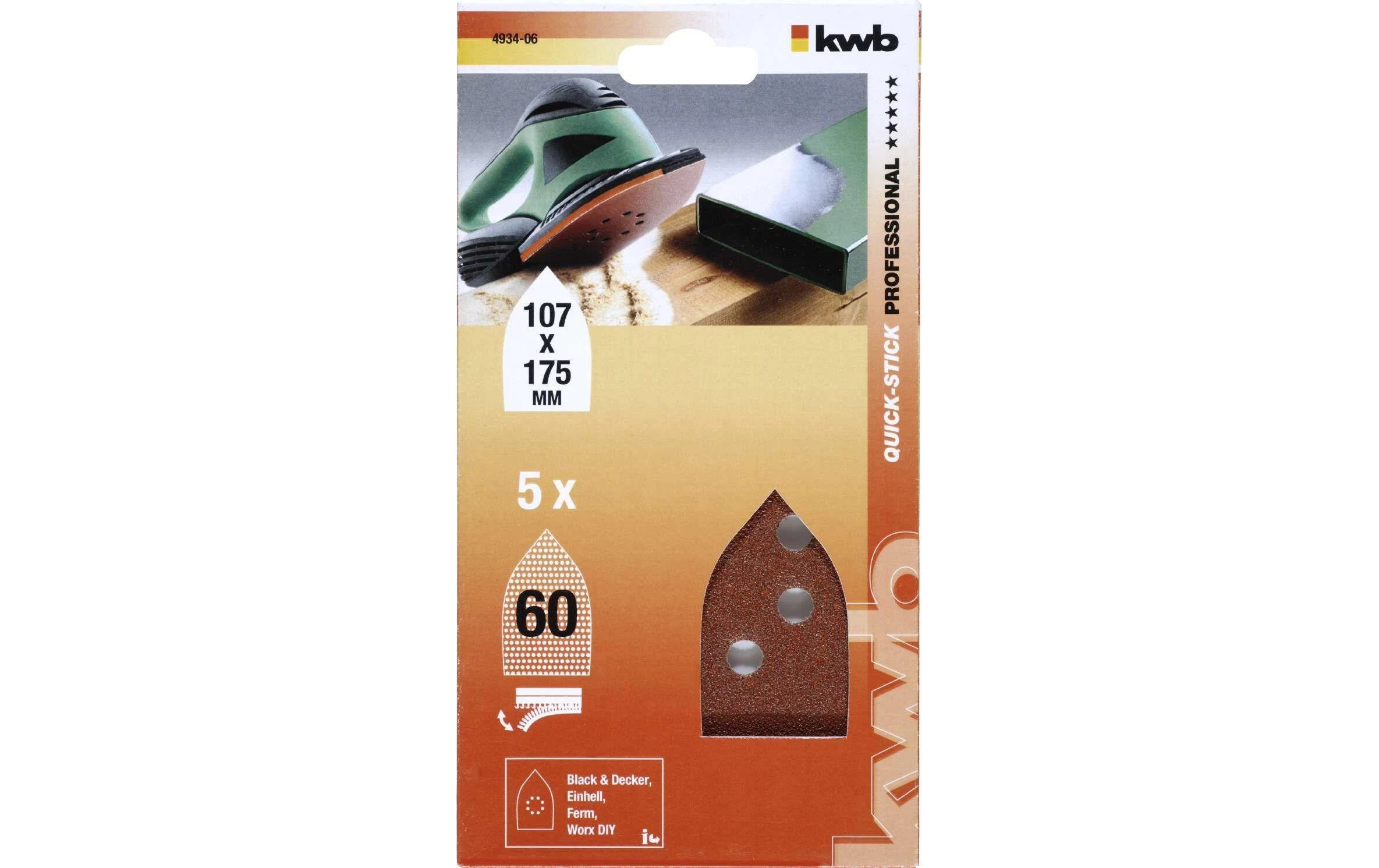 KWB 493406 Delta slīpēšanas loksnes P60