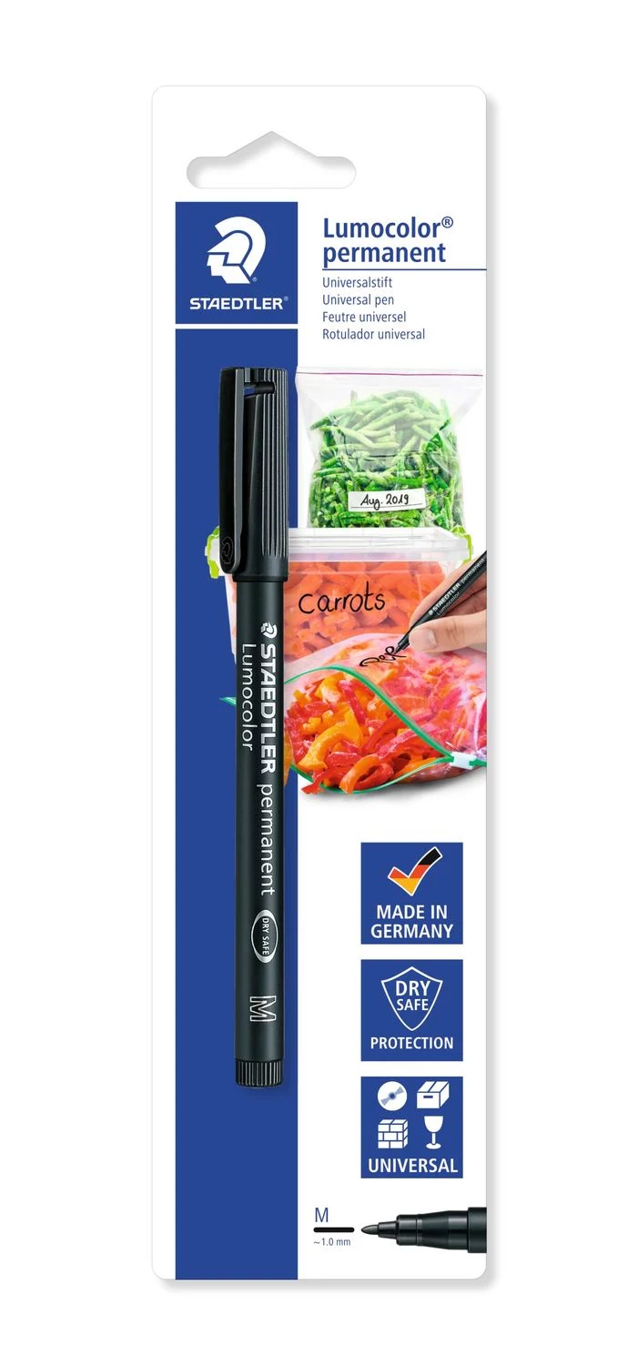 STAEDTLER Lumocolor Permanent Virtuves Marķieris, Melns