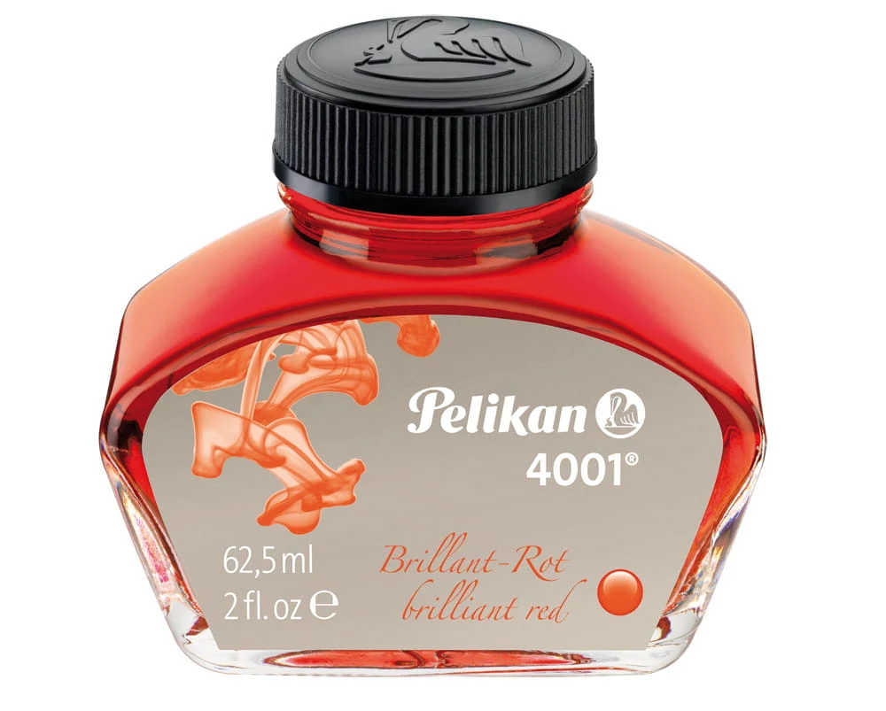 Pelikan 4001 Brilliant Red tintes pudele