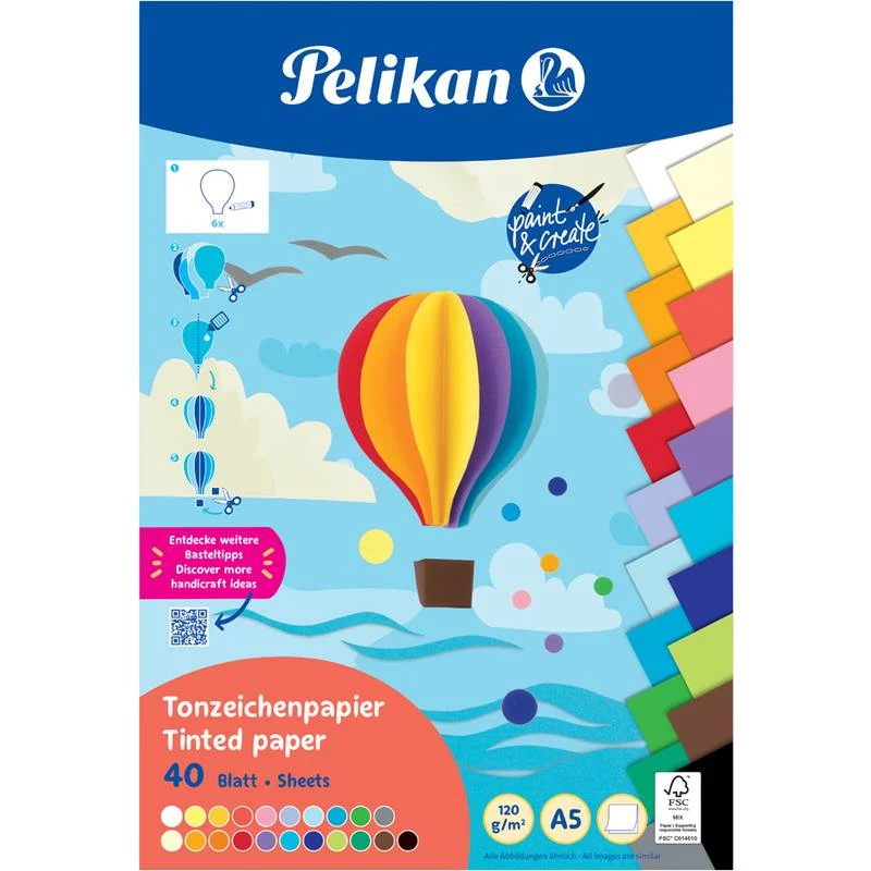 Pelikan krāsainā kartona bloks DIN A5