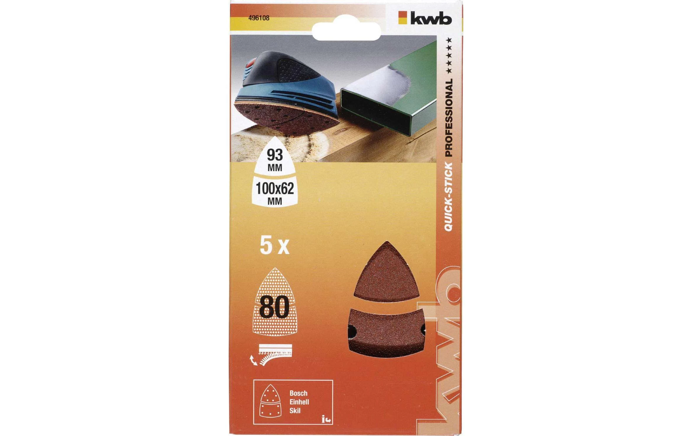 KWB 496108 Delta slīppapīrs, graudainība 80