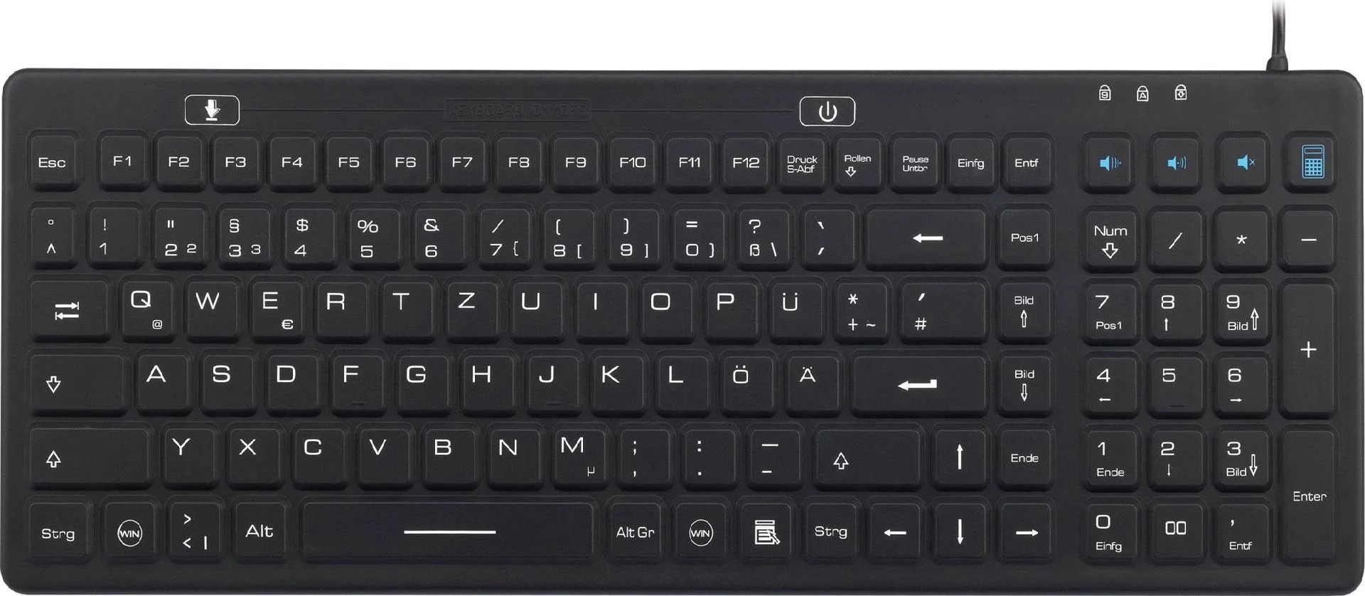 Renkforce IP68 industriālā USB klaviatūra, melna