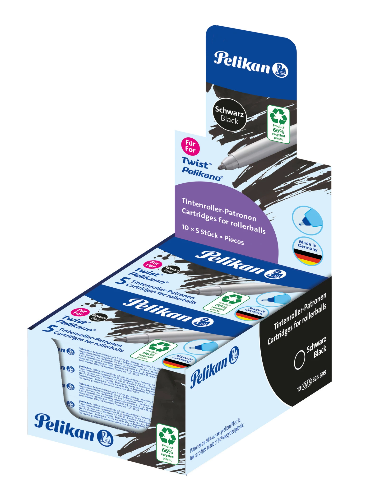 Pelikan eco rullīšu pildspalvas uzpilde Pelikano/Twist
