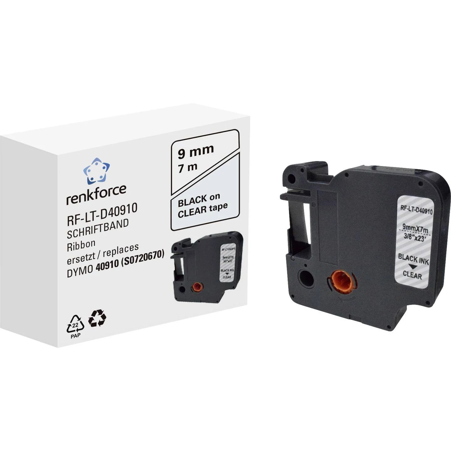 Renkforce RF-LT-D40910 saderīga etiķešu lente DYMO
