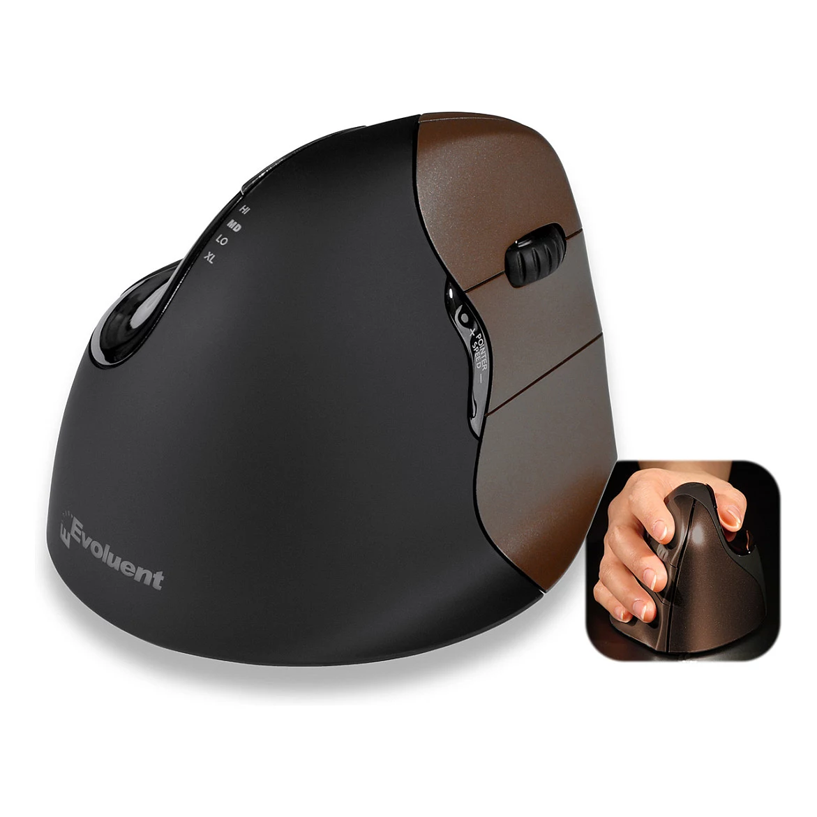 Evoluent VerticalMouse 4 Small bezvadu lāzera