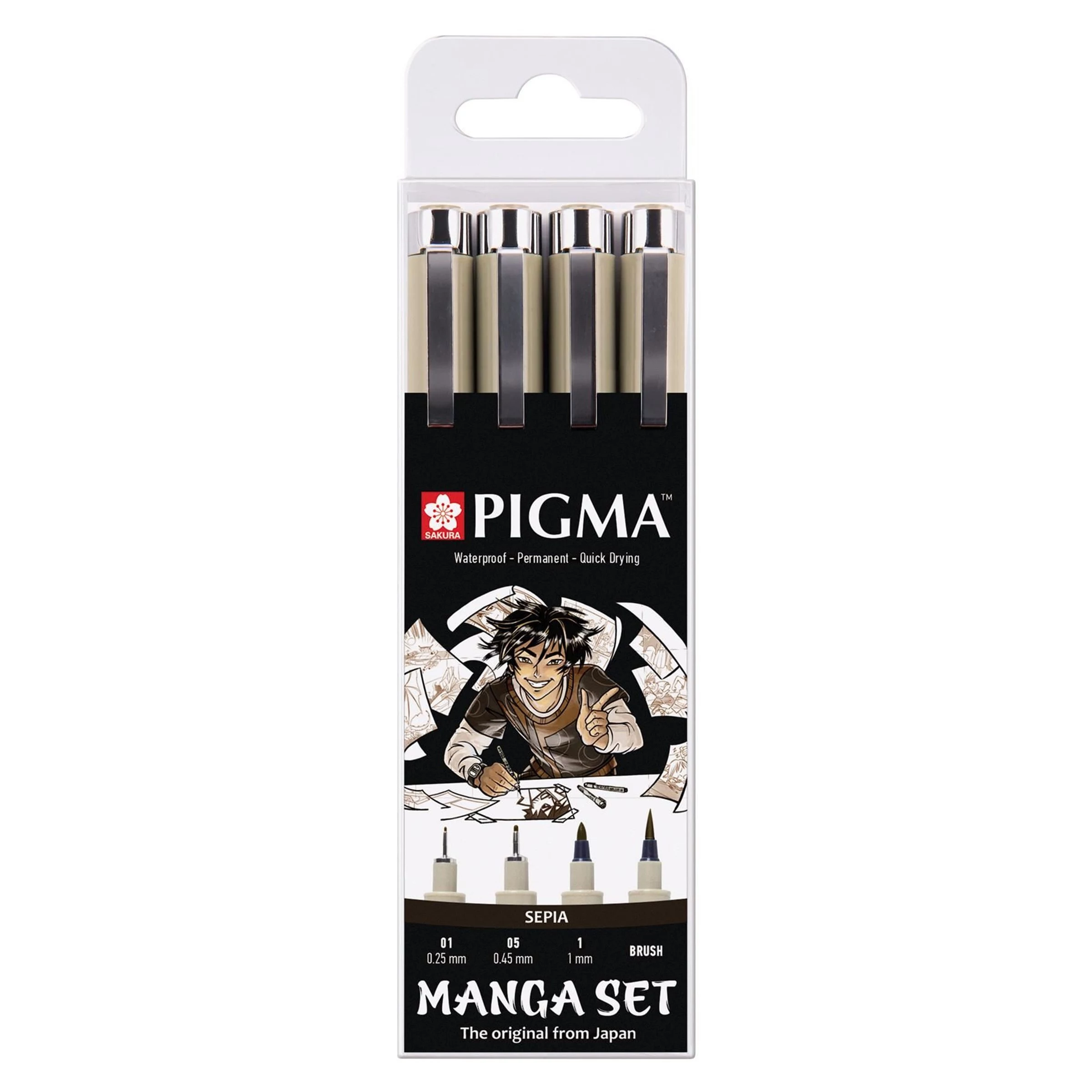 SAKURA Pigma Micron Manga Set Sepia