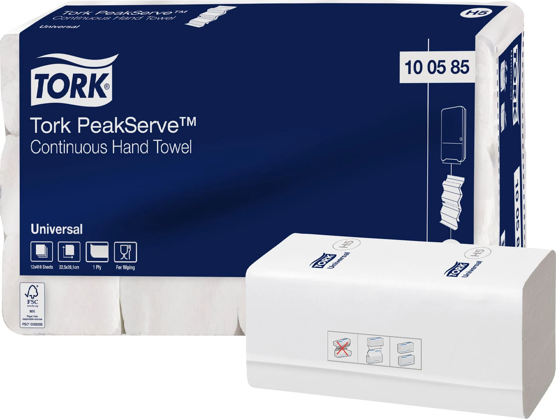 TORK PeakServe® Continuous™ H5 salvetes rokām