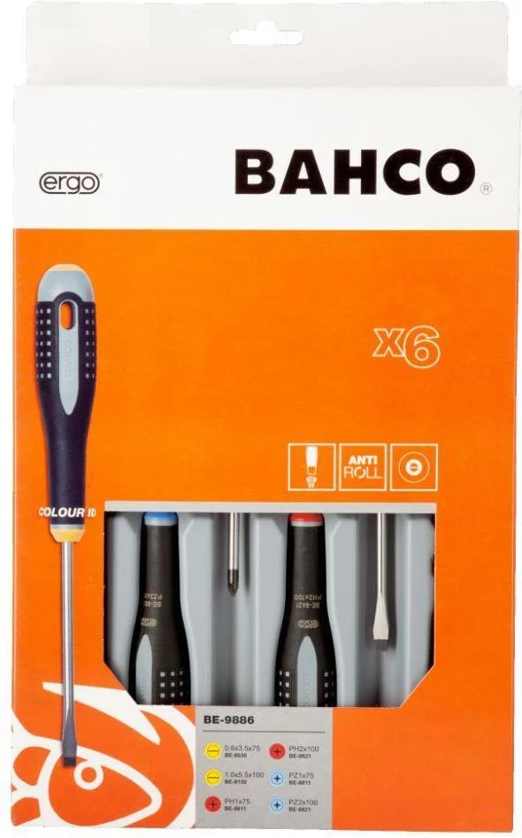 Bahco ERGO darbnīcas skrūvgriežu komplekts, 6