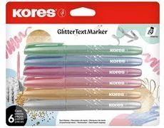 Kores Glitter marķieru komplekts, slīpais gals