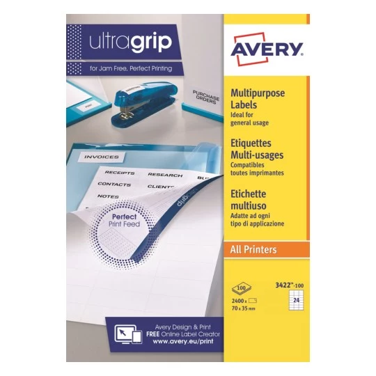 AVERY daudzfunkcionālās etiķetes 70 x 35