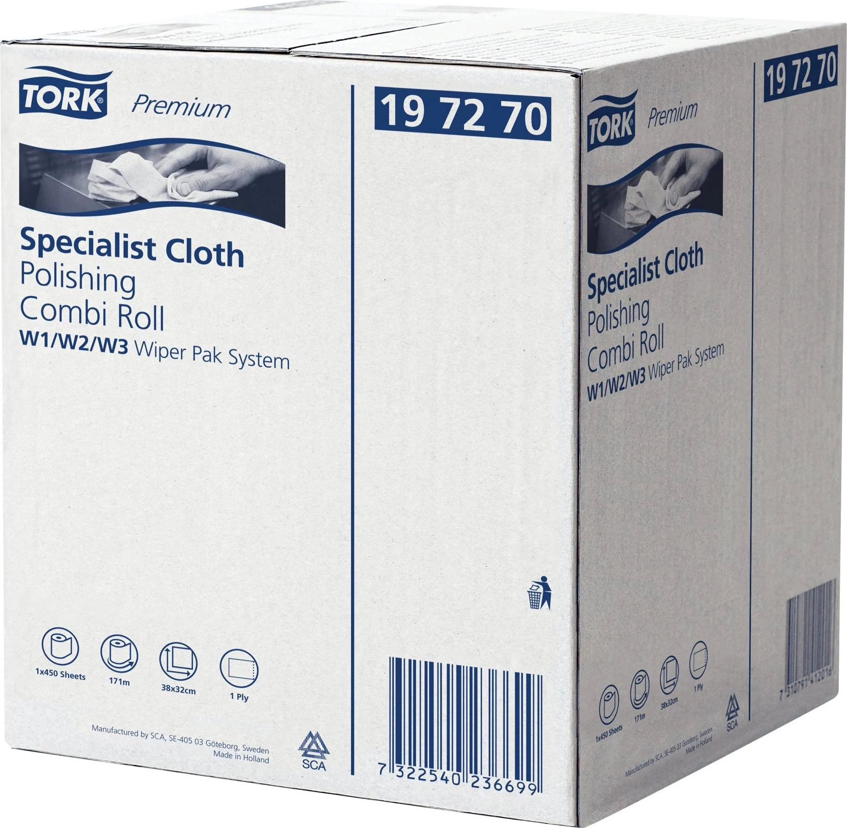 Tork Premium pulēšanas tīrīšanas rullis, 1-slāņa