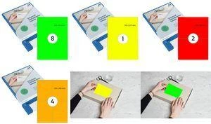 RILLPRINT B84323 Fluorescenti oranžas pašlīmējošas etiķetes